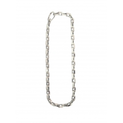 14Kt White Gold Elongated Hollow Link Necklace (30.20gr)